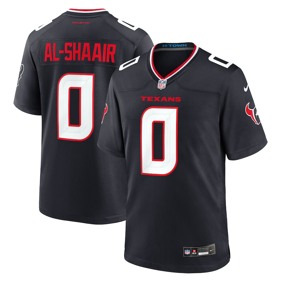 Men’s Houston Texans Azeez Al-Shaair #0 Navy Team Jersey