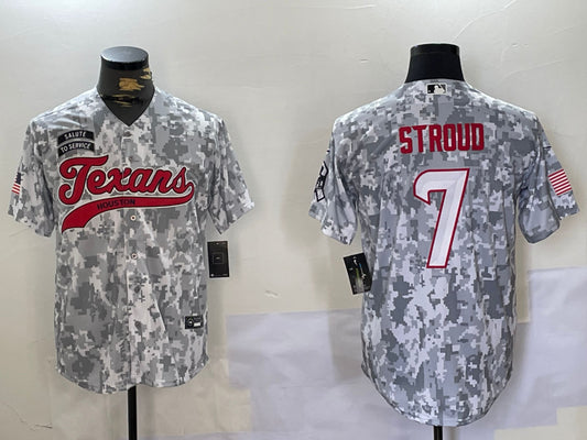 Men’s Houston Texans C.J. Stroud #7 Arctic Camo 2024 Salute to Service Jersey