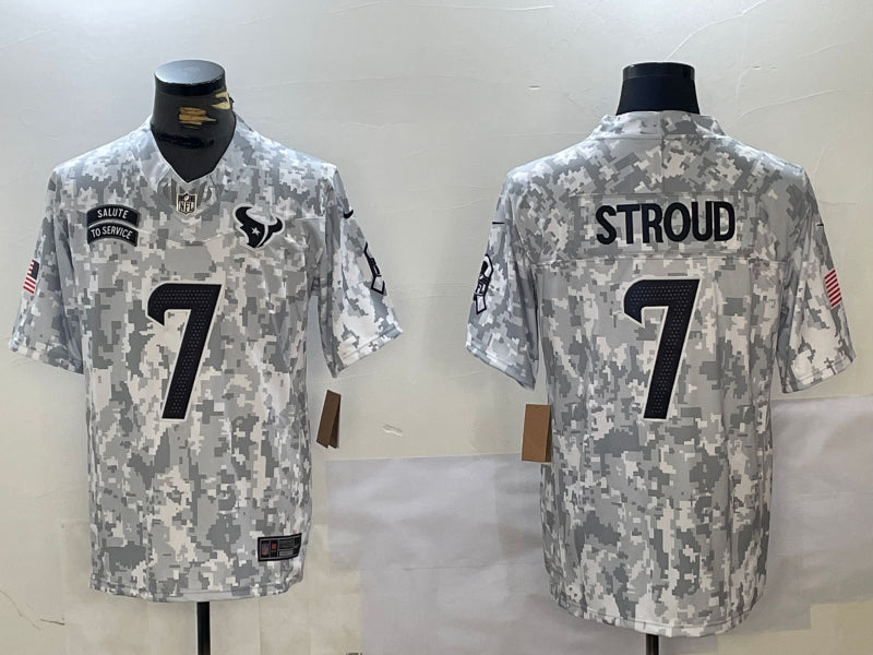Men’s Houston Texans C.J. Stroud #7 Arctic Camo 2024 Salute to Service Limited Jersey