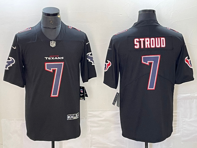 Men’s Houston Texans C.J. Stroud #7 Black Jersey