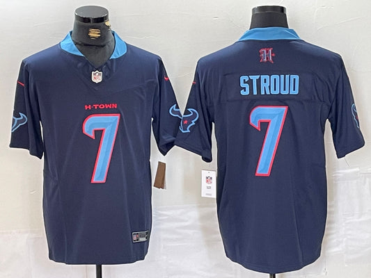 Men’s Houston Texans C.J. Stroud #7 Navy Vapor F.U.S.E. Limited Jersey