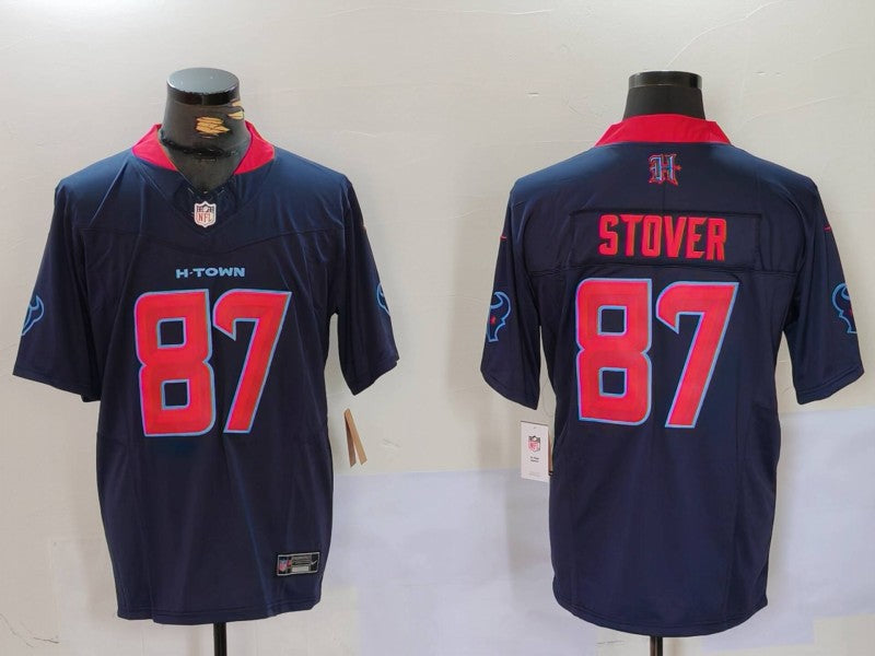 Men’s Houston Texans Cade Stover #87 Navy 2nd Alternate Jersey