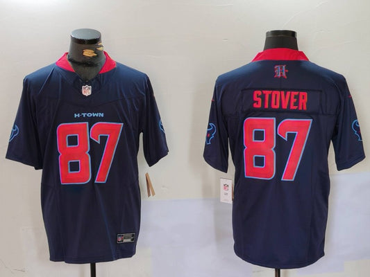 Men’s Houston Texans Cade Stover #87 Navy 2nd Alternate Jersey