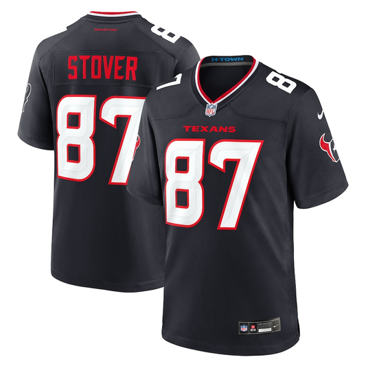 Men’s Houston Texans Cade Stover #87 Navy Jersey