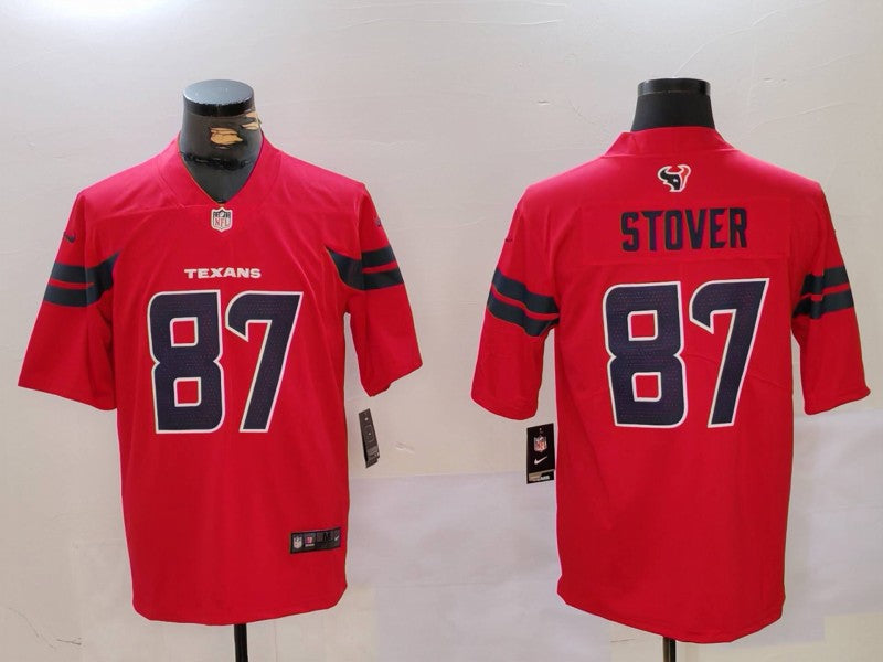Men’s Houston Texans Cade Stover #87 Red Alternate Jersey