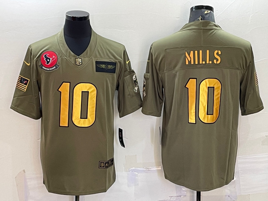 Men’s Houston Texans Davis Mills #10 Brown Jersey