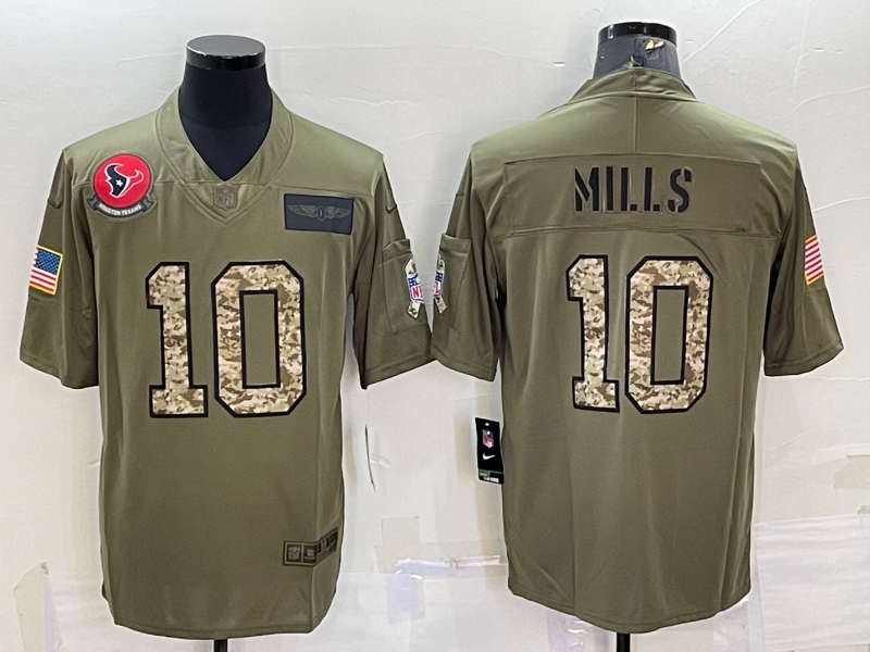 Men’s Houston Texans Davis Mills #10 Brown Jersey