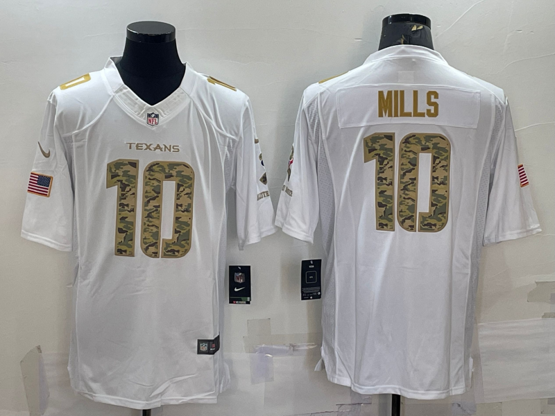 Men’s Houston Texans Davis Mills #10 White Jersey