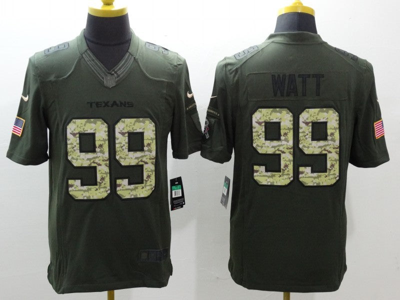 Men’s Houston Texans J.J. Watt #99 Army Green Jersey