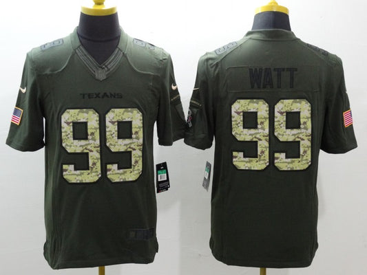 Men’s Houston Texans J.J. Watt #99 Army Green Jersey