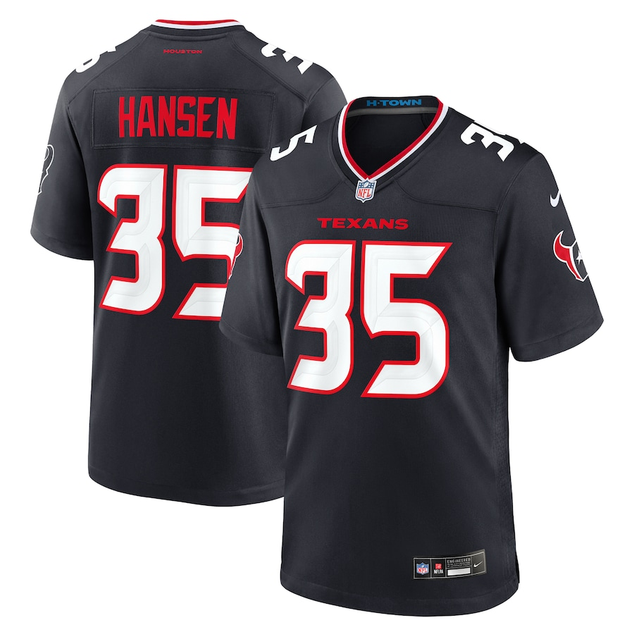 Men’s Houston Texans Jake Hansen #35 Navy Team Jersey