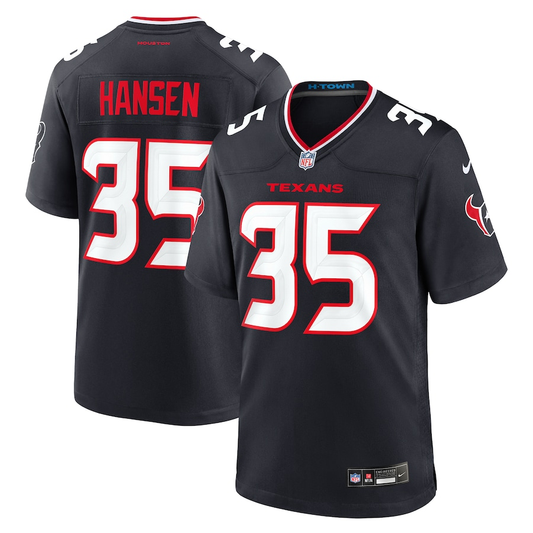 Men’s Houston Texans Jake Hansen #35 Navy Team Jersey