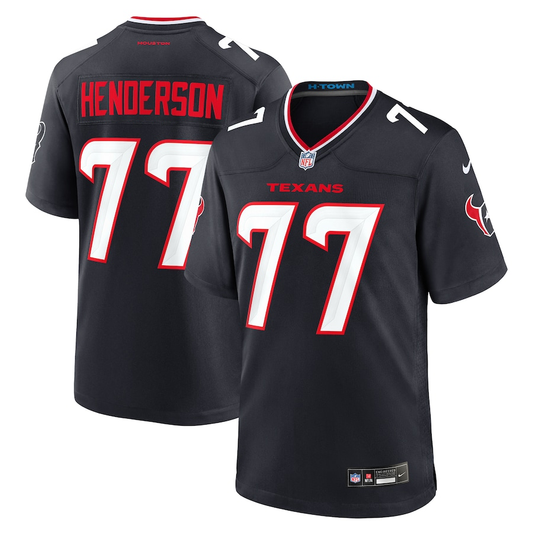 Men’s Houston Texans LaDarius Henderson #77 Navy Jersey