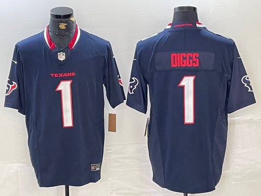 Men’s Houston Texans Stefon Diggs #1 Navy Jersey