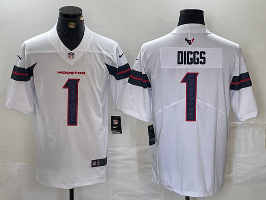Men’s Houston Texans Stefon Diggs #1 White Jersey