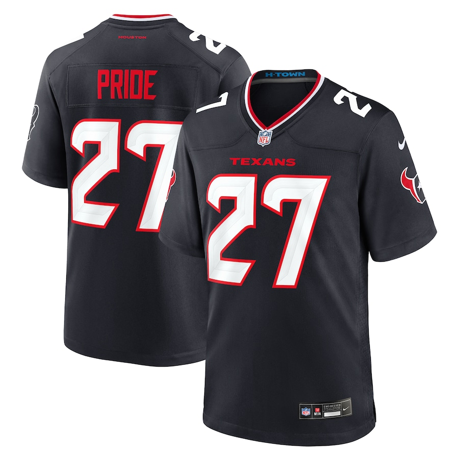 Men’s Houston Texans Troy Pride #27 Navy Team Jersey
