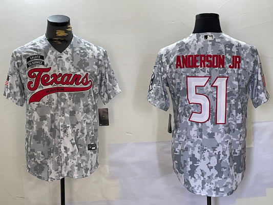 Men’s Houston Texans Will Anderson Jr. #51 Arctic Camo 2024 Salute to Service Jersey