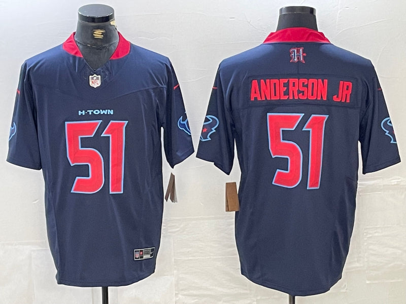 Men’s Houston Texans Will Anderson Jr. #51 Navy 2nd Alternate Jersey