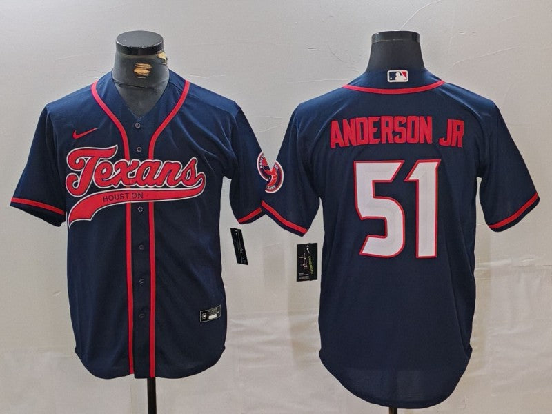 Men’s Houston Texans Will Anderson Jr. #51 Navy Jersey
