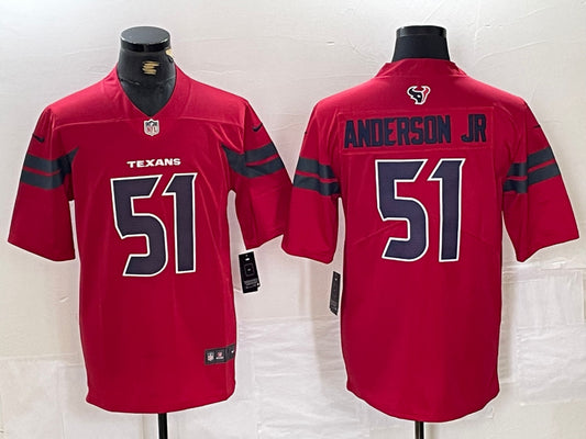 Men’s Houston Texans Will Anderson Jr. #51 Red Alternate Jersey