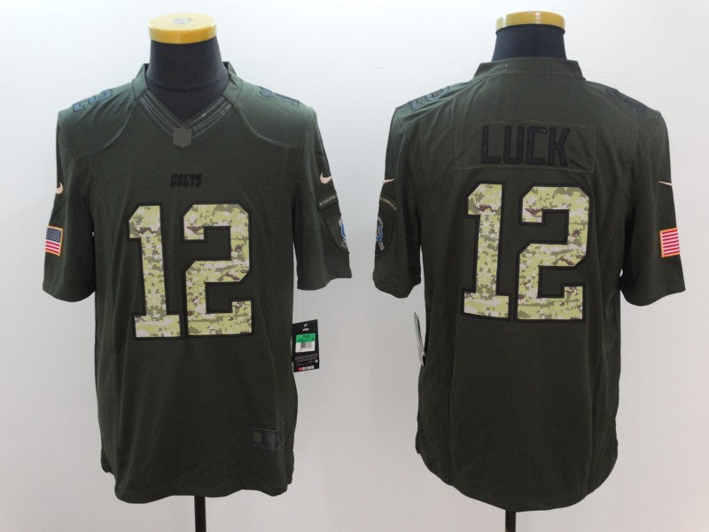 Men’s Indianapolis Colts Andrew Luck #12 Army Green Jersey