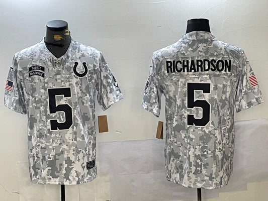 Men’s Indianapolis Colts Anthony Richardson #5 Arctic Camo 2024 Salute to Service Limited Jersey