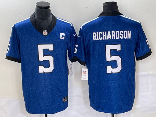 Men’s Indianapolis Colts Anthony Richardson #5 Royal Indiana Nights Alternate Jersey