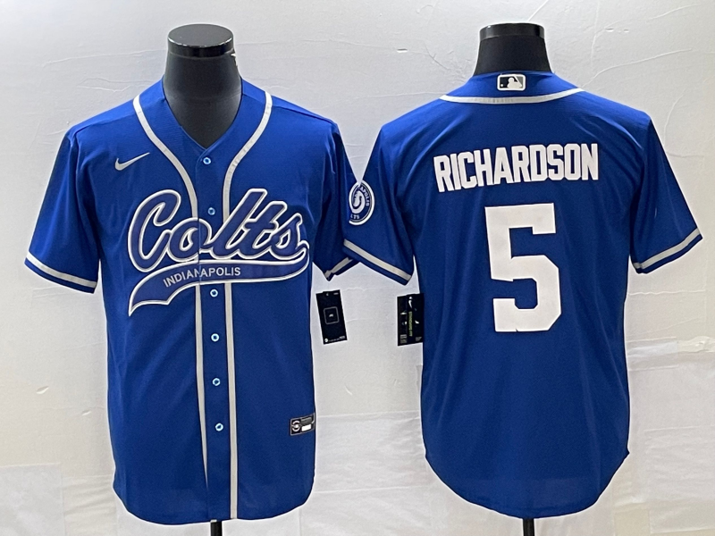 Men’s Indianapolis Colts Anthony Richardson #5 Royal Jersey Joint Edition