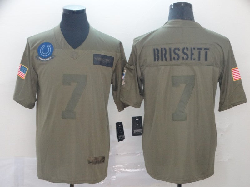 Men’s Indianapolis Colts Jacoby Brissett Brown Jersey