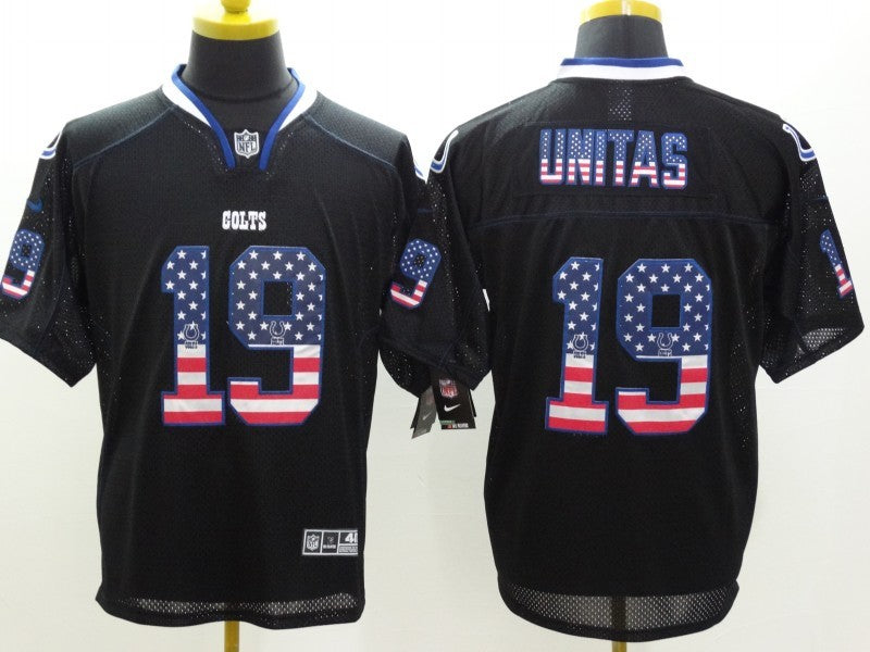 Men’s Indianapolis Colts Johnny Unitas #19 Black Jersey