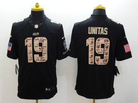 Men’s Indianapolis Colts Johnny Unitas #19 Black Jersey