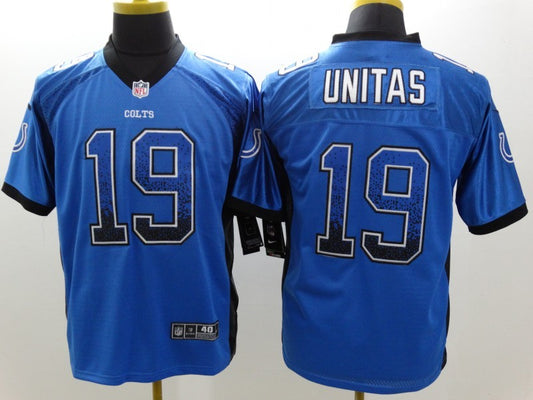 Men’s Indianapolis Colts Johnny Unitas #19 Blue Jersey
