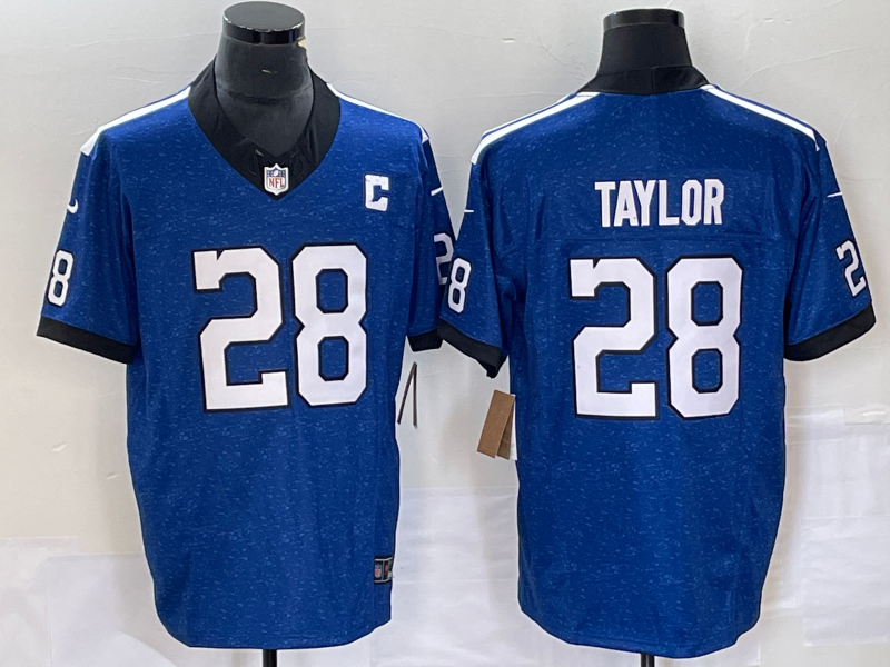 Men’s Indianapolis Colts Jonathan Taylor #28 Blue Vapor F.U.S.E. Limited Jersey
