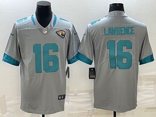 Men’s Jacksonville Jaguars Trevor Lawrence #16 Gray Inverted Legend Jersey
