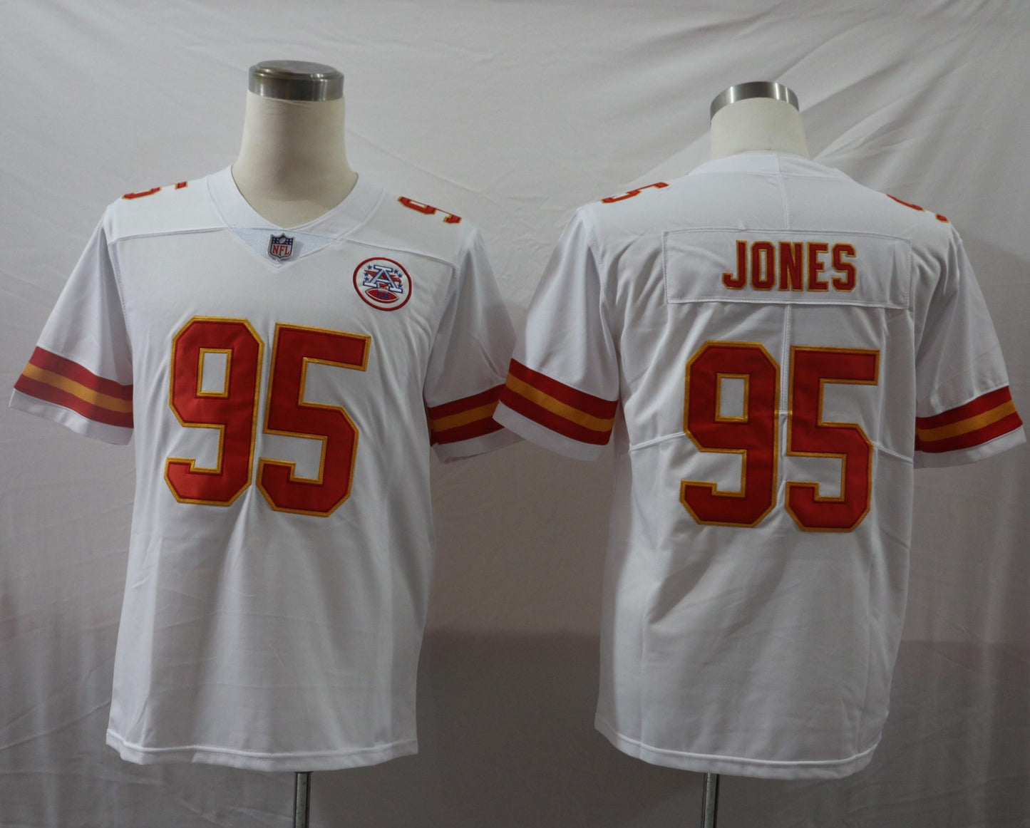 Men’s Kansas City Chiefs Chris Jones #95 White Jersey