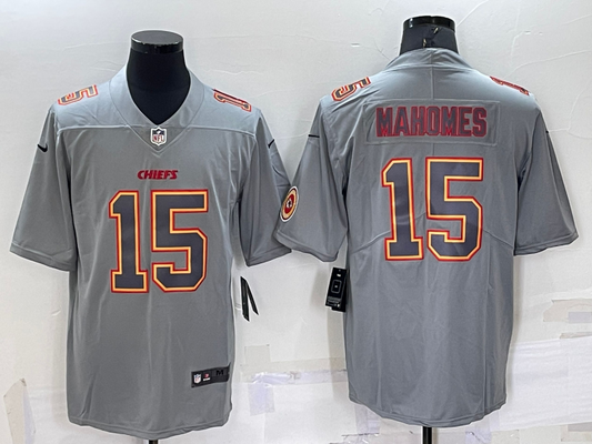 Men’s Kansas City Chiefs Patrick Mahomes #15 Grey Jersey