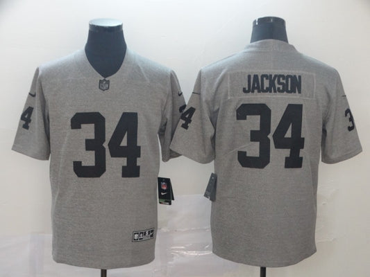 Men’s Las Vegas Raiders Bo Jackson #34 Gray Jersey