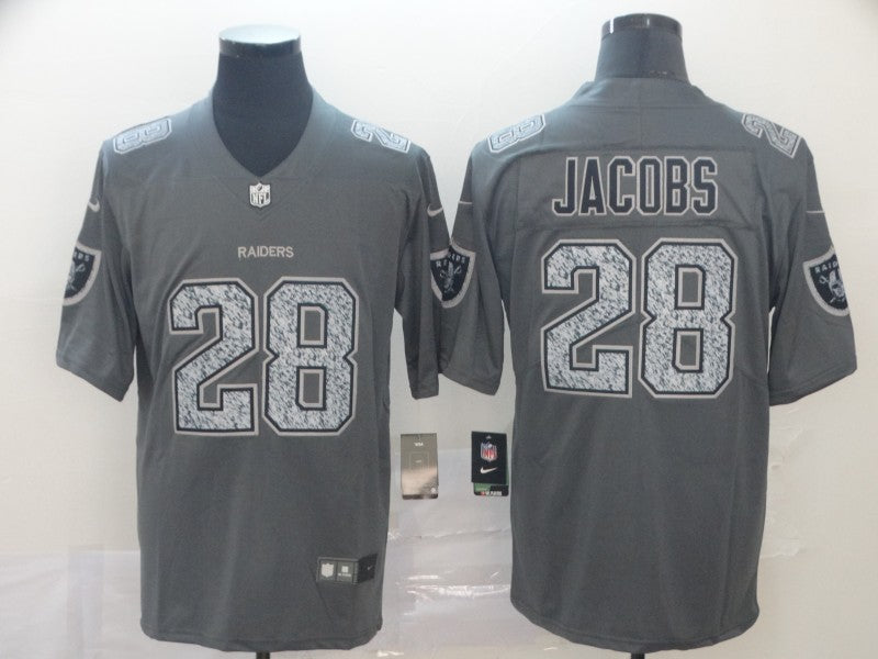 Men’s Las Vegas Raiders Josh Jacobs #28 Gray Jersey