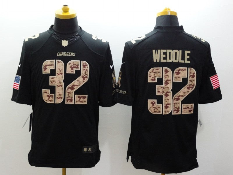 Men’s Los Angeles Chargers Eric Weddle #32 Black Jersey