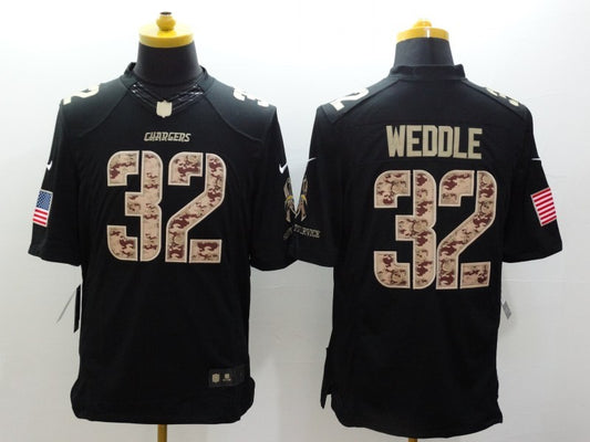 Men’s Los Angeles Chargers Eric Weddle #32 Black Jersey