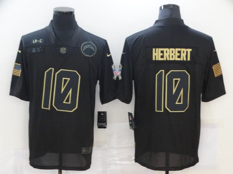 Men’s Los Angeles Chargers Justin Herbert #10 Black Jersey