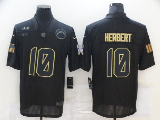 Men’s Los Angeles Chargers Justin Herbert #10 Black Jersey