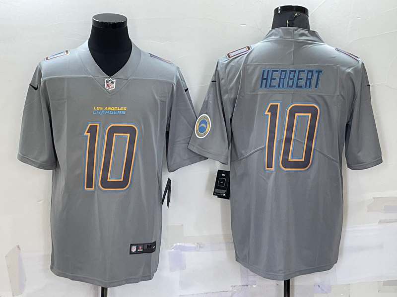 Men’s Los Angeles Chargers Justin Herbert #10 Gray Atmosphere Jersey