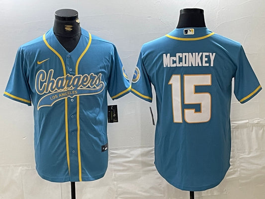 Men’s Los Angeles Chargers Ladd McConkey #15 Powder Blue Jersey