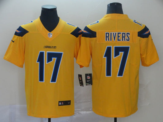 Men’s Los Angeles Chargers Philip Rivers #17 Yellow Inverted Legend Jersey