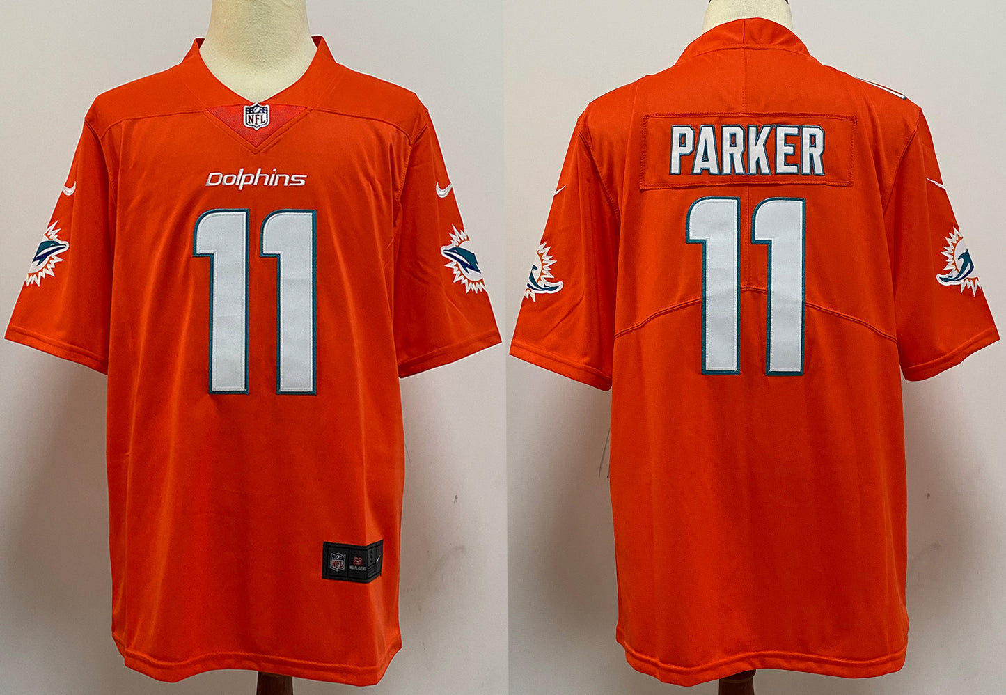 Men’s Miami Dolphins DeVante Parker #11 Orange Aqua Jersey