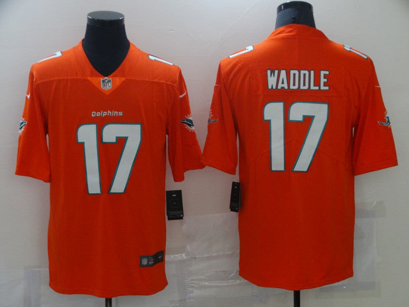 Men’s Miami Dolphins Jaylen Waddle #17 Orange Jersey