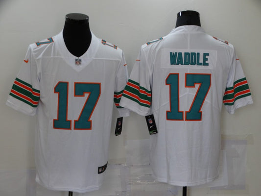 Men’s Miami Dolphins Jaylen Waddle #17 White Jersey