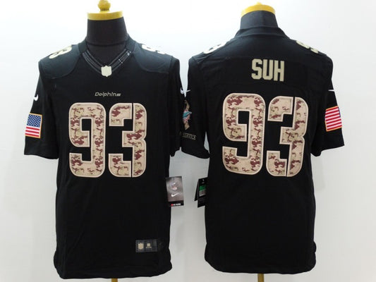 Men’s Miami Dolphins Ndamukong Suh #93 Black Jersey