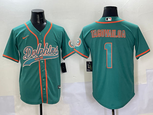Men’s Miami Dolphins Tua Tagovailoa #1 Aqua Jersey